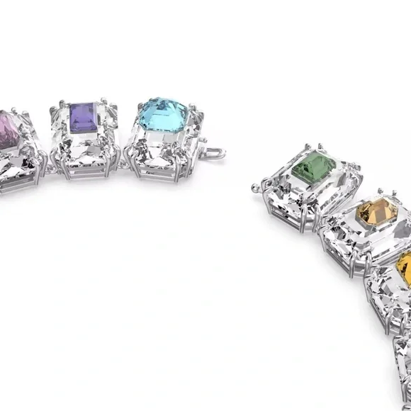 Pre owned Authentic Swarovski Colorful Statement Necklace with earrings - Picture 9 of 17